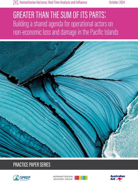 Cover of “Greater Than the Sum of Its Parts: Building a Shared Agenda for Operational Actors on Non-Economic Loss and Damage in the Pacific Islands”
