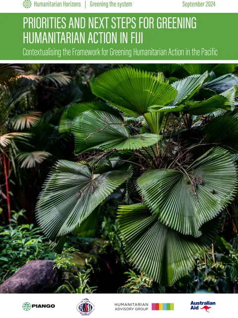 Cover of “Priorities and Next Steps for Greening Humanitarian Action in Fiji”