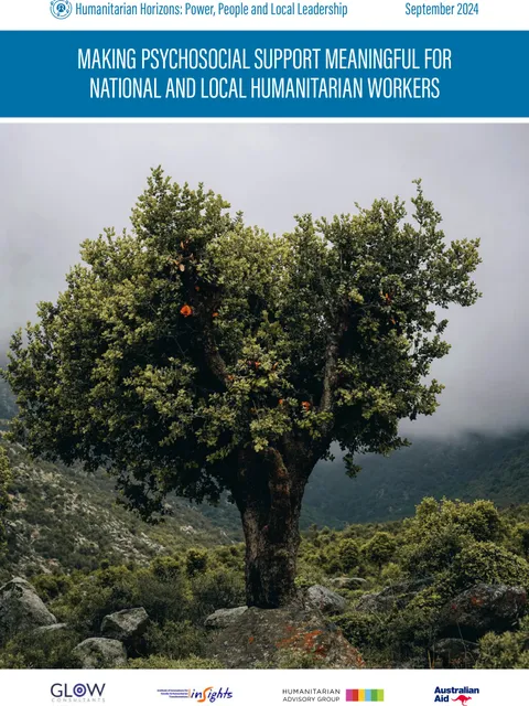 Cover of “Making Psychosocial Support Meaningful for National and Local Humanitarian Workers”