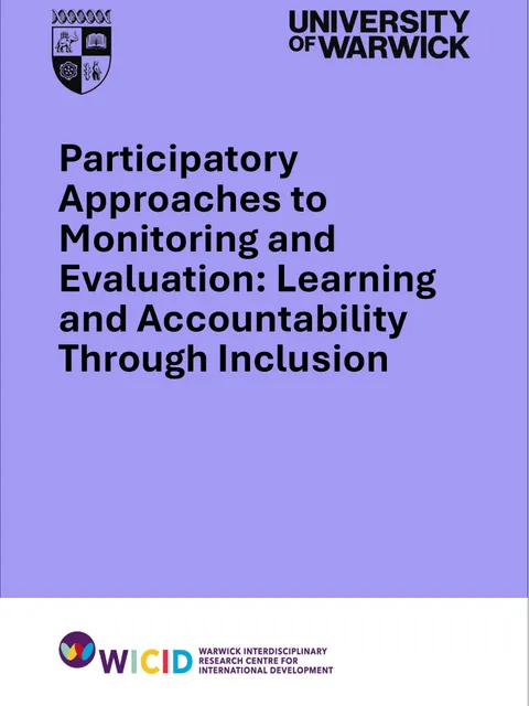 Cover of “Participatory Approaches to Monitoring and Evaluation: Learning and Accountability Through Inclusion”