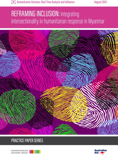 Cover of “Reframing Inclusion: Integrating Intersectionality in Humanitarian Response in Myanmar”