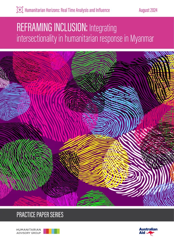 Cover of “Reframing Inclusion: Integrating Intersectionality in Humanitarian Response in Myanmar”