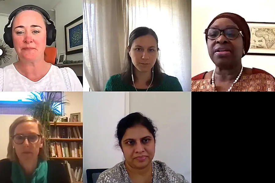 Aoiffe Corcoran with Bineta Diop and panel, WUN ECR Workshop on SDG 5: Gender Equality