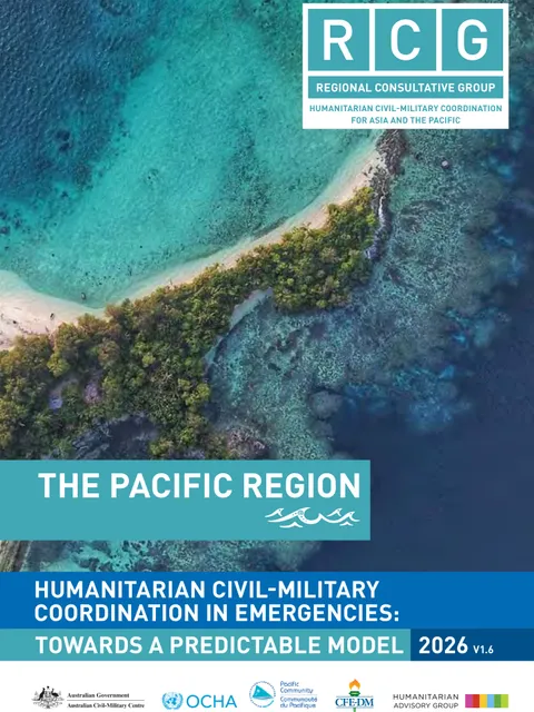 Cover of “Humanitarian Civil-Military Coordination in Emergencies: Towards a Predictable Model”